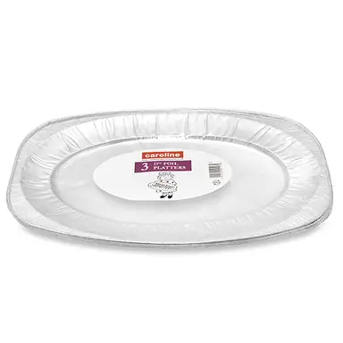 Caroline 17 inch Foil Platter, 430 x 286mm, 30mm deep, pack of 3
