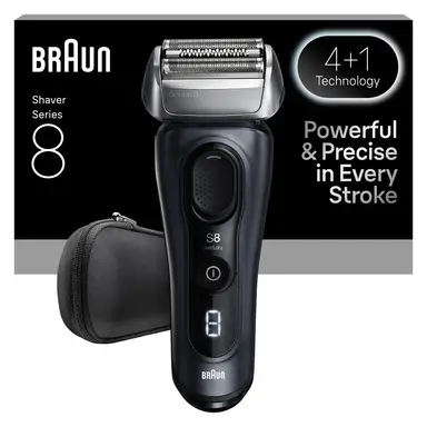 Braun Series 8 8603S Wet & Dry Electric Shaver for Men, 4+1 Precision Head & Trimmer, SensoAdapt for any Beard Density, Up to 60 min, Grey