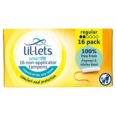 Lil-Lets Smartfit 16 Non-Applicator Tampons Regular