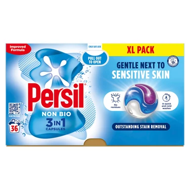 Persil 3in1 PODS, Washing Liquid Laundry Detergent Capsules, Non Bio, 36 Washes
