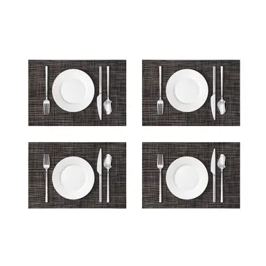 Placemats Easy Clean Rectangle Dark Grey 4pcs