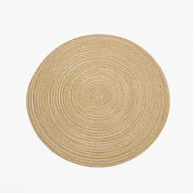 Placemats Woven Cotton Round Natural 4pcs