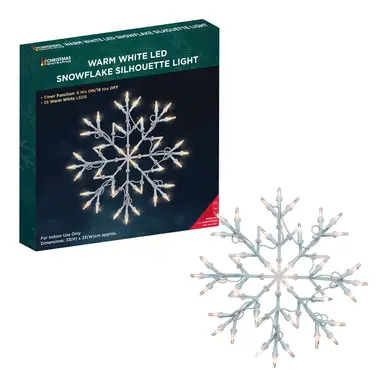 Christmas Workshop 35 LED Warm White Snowflake Silhouette W/Timer