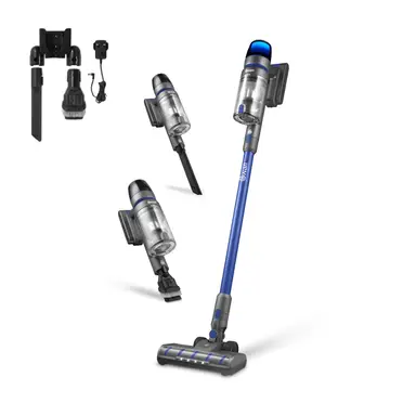 Swan Dust Master 29.6V Cordless Stick Vacuum Cleaner, 3 Speed Settings, Anti-Tangle Floorhead, Pet Tool - Blue, SC15825N