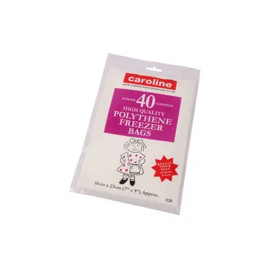 Caroline Freezer Bags, 18 x 23cm, pack of 40