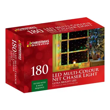 Christmas Workshop 180 LED Net Chaser Lights - Multi Coloured