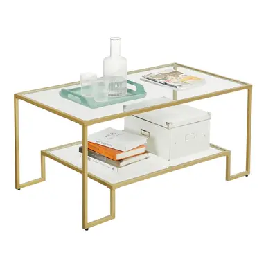 Vasagle Coffee Table 1 Shelf Glass/Gold