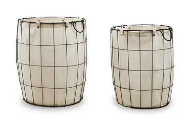 Maison by Premier Set Of Two Matte Black Laundry Baskets