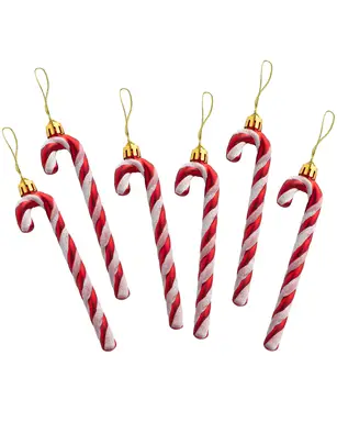 WeRChristmas 6 Pack of Shatterproof Candy Canes, Red, 13 cm