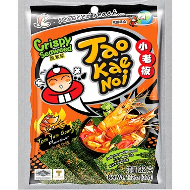 TAOKAENOI Knuspriger Seetang Tom Yum Goong 32g