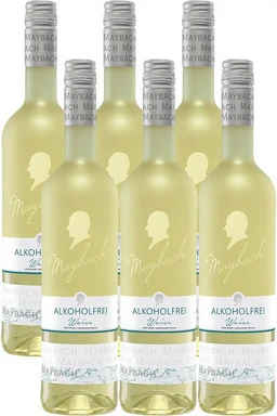 Maybach weiß, aromatisches alkoholfreies getränk aus entalkoholisiertem weißwein 6x0,75 L
