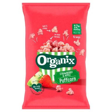 Organix Strawberry & Apple Puffcorn 12+ Months 4 x 10g