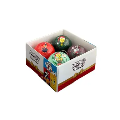 Warner Brothers Looney Tunes Christmas Baubles Set 4 Pieces (8.3cm)