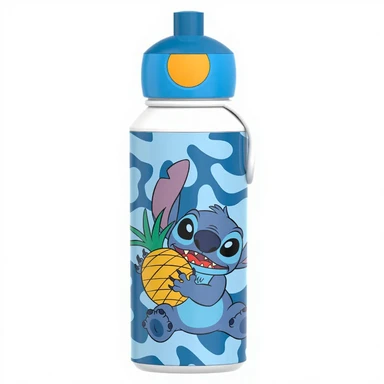 Mepal Pop-up Campus Trinkflasche, auslaufsicher für Wasser, wiederverwendbar, BPA-frei & spülmaschinengeeignet, 400 ml, Stitch