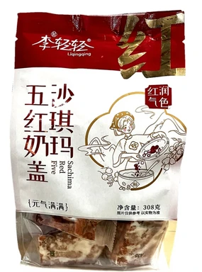 Liqingqing Sachima met rode melk 308g (zakje)