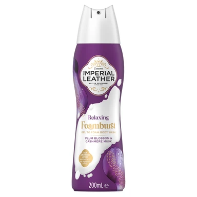 Imperial Leather Relaxing Foamburst Gel to Foam Body Wash Plum Blossom & Cashmere Musk 200ml