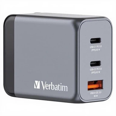 Verbatim GNC-140 GaN-Ladegerät, 140 W, 3× USB-C PD + 1× USB-A QC 3.0, 32203