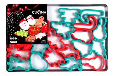 La Cucina Emporte-pièces de Noël avec plaque de cuisson - 22 pièces, 42 x 29 cm