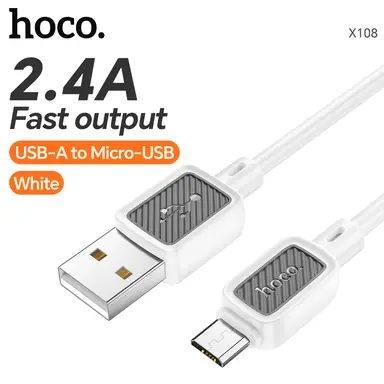 HOCO USB-A to Micro-USB Charging Cable 2.4A White