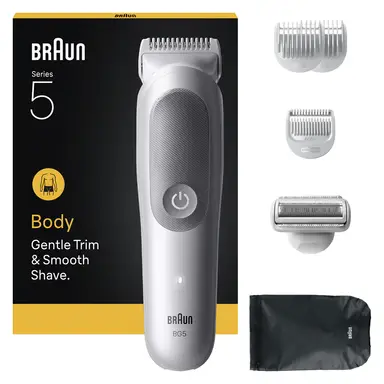 Braun Body Groomer Series 5, +6 Grooming Tools, Trim & Shave Hair, Waterproof, BG5550, Grey