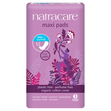 Natracare Organic Cotton Cover Super Maxi 12 Pads