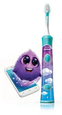 Philips Sonicare voor kinderen HX6322/04 - elektrische tandenborstel - blauw - inclusief extra opzetborstel