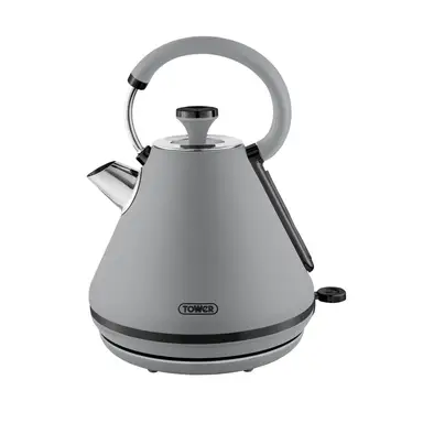 Tower Sera Pyramid Kettle, 1.7L, 3KW, Grey with Smoked Black Trim - T10079GRY