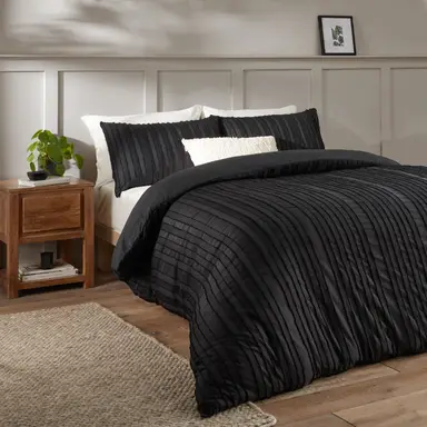 Duvet Day Duvet Cover Set Harrison Stripe Black Super King