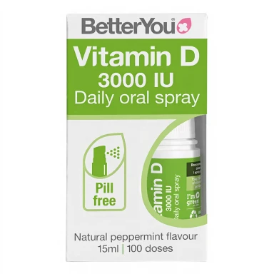 BetterYou D3000 Vitamin D Daily Oral Spray Natural Peppermint Flavour 15ml