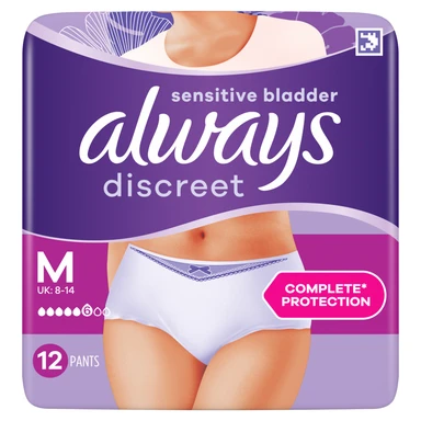 Always Discreet Incontinence Pants Women M 12 Pants