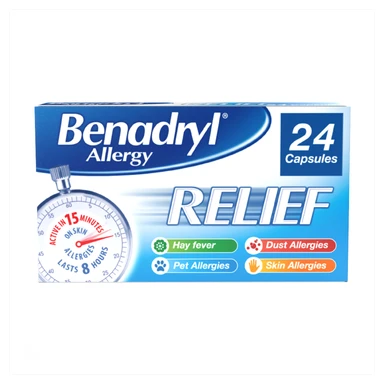 Benadryl Allergy Relief Fast Acting Antihistamine Capsules - 24 Capsules