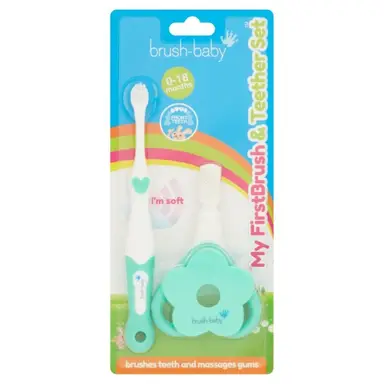 Brush-Baby My First Brush & Teether Set 0-18 Months