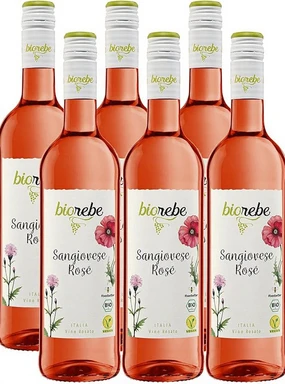 Biorebe sangiovese bio vegan halbtrocken roséwein 6x0.75 L