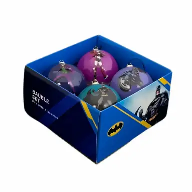 Warner Brothers Gotham Characters Christmas Baubles Set 4 Pieces (7.5cm)