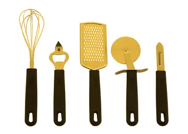 Maison by Premier Five Piece Light Gold Kitchen Gadget Set