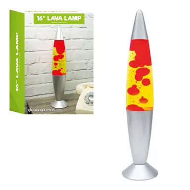 Global Gizmos Lava Lamp Rocket Red/Yellow/Silver