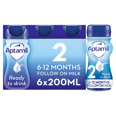 Aptamil Ready To Drink 2 Follow On Milk 6-12 Months 6 X 200ml