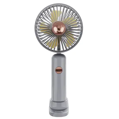 Handheld Fan with Phone Holder, Grey, Mini Hand Fan Silent, Small Desk Fan Folding, Battery Operated Fans, Electric Travel Fan with Phone Stand