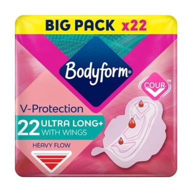 Bodyform Cour-V Ultra Long Sanitary Towels Wings 22 Pads