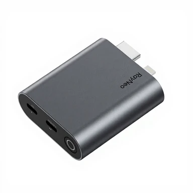 RayNeo HDMI-adapter für iPhone 14 & ältere Lightning/HDMI-geräte – integrierter akku & ladefunktion bei nutzung – unterstützt 1080p@120Hz, 4k@30Hz video – kompatibel mit Air 3s / Air 2s / Air 2 XR-brillen