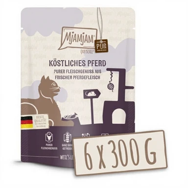 MjAMjAM - Quetschie - Pure Vleestraktatie - Puur Exquise Paardenvlees 300 g x 6