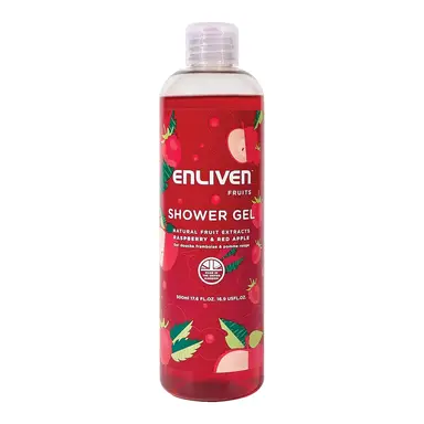 Enliven Naturals Shower Gel Raspberry Apple 500ml