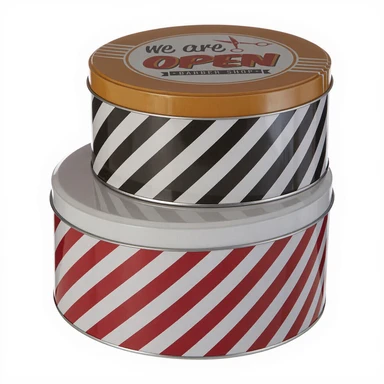 Maison by Premier Set of 2 Barber Shop Storage Tins