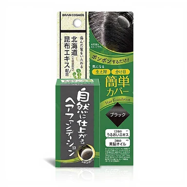 BRAIN COSMOS Rishiri Kombu Natuurlijke Verzorging Haarkleuring Poederpuff (Zwart voor Grijs Haar) 5 g