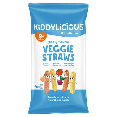 Kiddylicious Cheesy Straws 9+ Months 4 x 12g