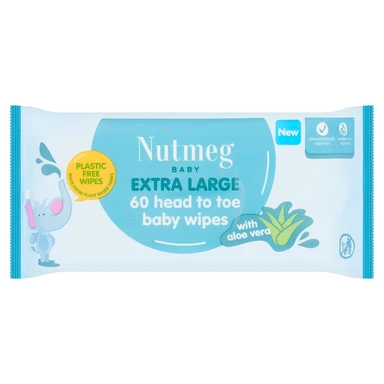 NUTMEG XL HEAD TO TOE WIPES 60 Pack