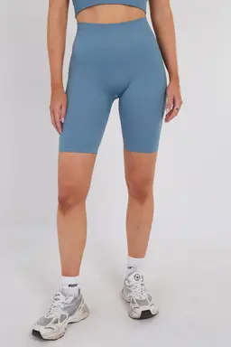 Third Avenue Seamless High Waist Shorts, Bondi Blue, M Size