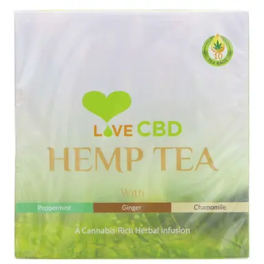 LOVE CBD - Hemp Tea - Peppermint, Ginger & Chamomile - 10 BAGS