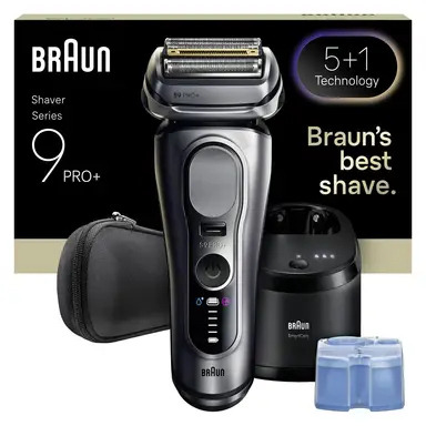 Braun Series 9 PRO+ 9667CC Wet & Dry Electric Shaver for Men, 5+1 Ultra Thin Precision Blades, Pro SensoAdapt, Up to 60 min, 6in1 SmartCare Center, Silver