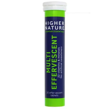 HIGHER NATURE - Multivitamin Effervescent - 22 Essential Nutrients - 20 TABS